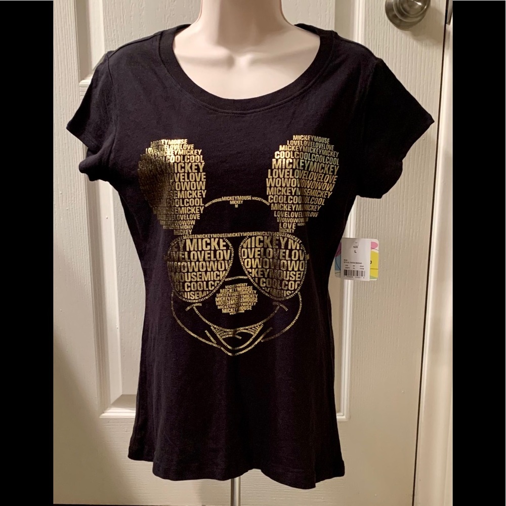 Junior’s Sz. L 11/13. Disney Golden Mickey Tee NWT